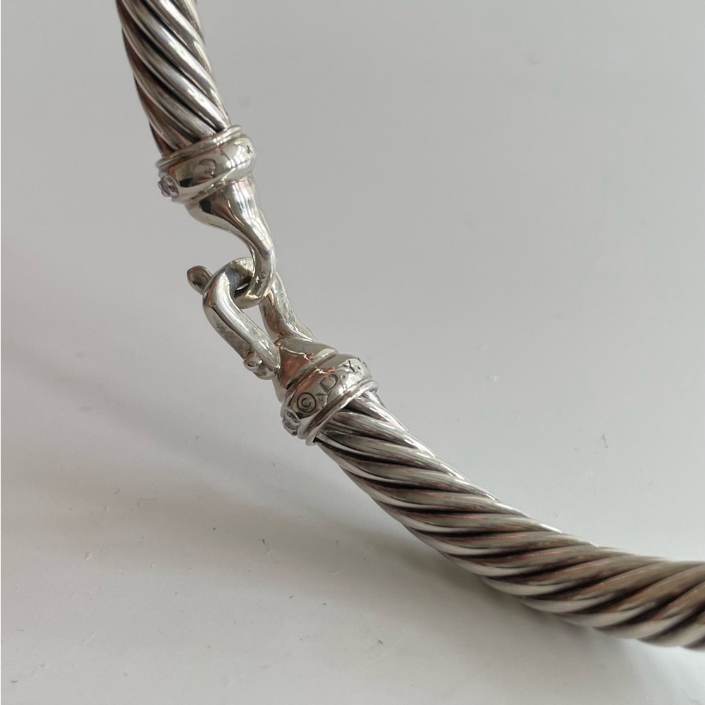 David Yurman Buckle Classic Cable Bracelet 5mm w Diamonds - Picture 6 of 6